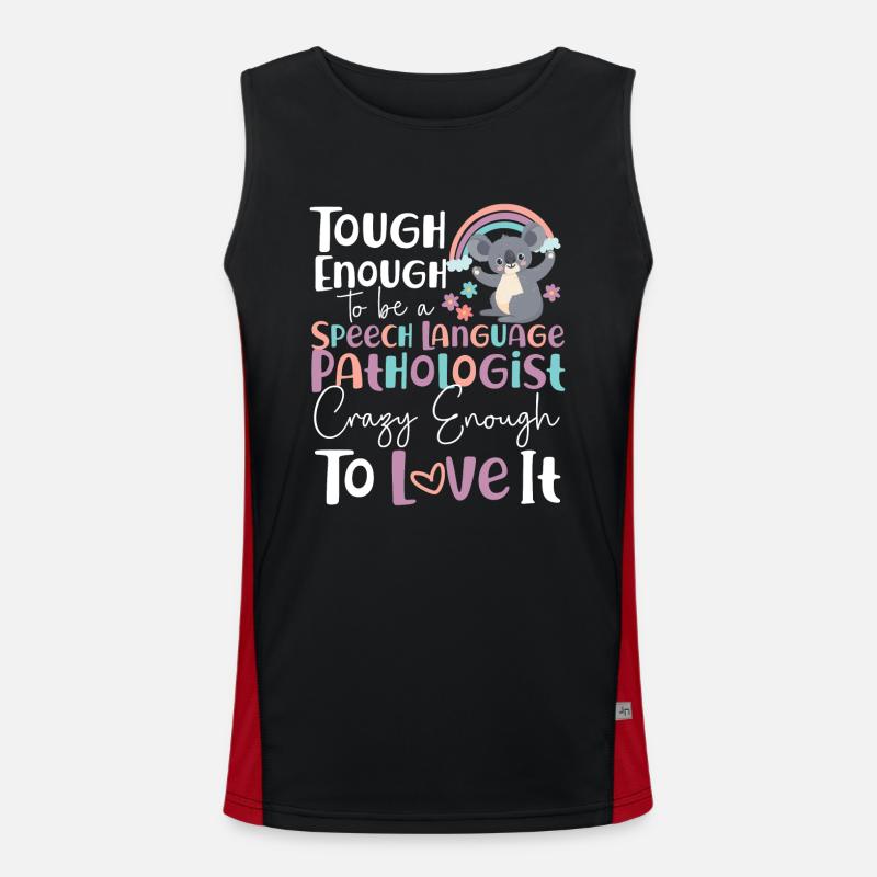 Speech Therapist Therapy Assistant - Men's Functional Contrast Tank Top - black/red
