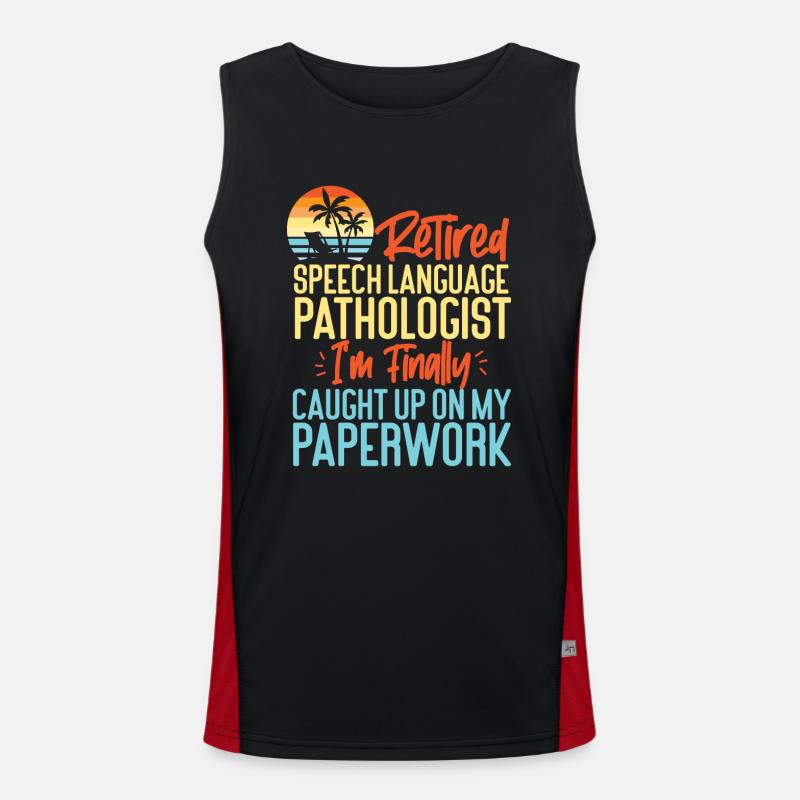 Speech Therapist Therapy Assistant - Men's Functional Contrast Tank Top - black/red