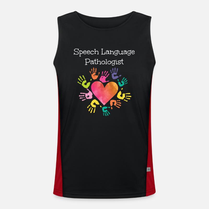 Speech Therapist Therapy Assistant - Men's Functional Contrast Tank Top  - black/red