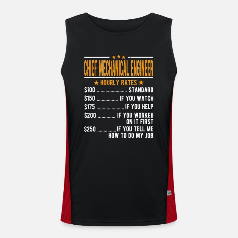 Mechanical Engineer Hourly Wage - Men's Functional Contrast Tank Top  - black/red