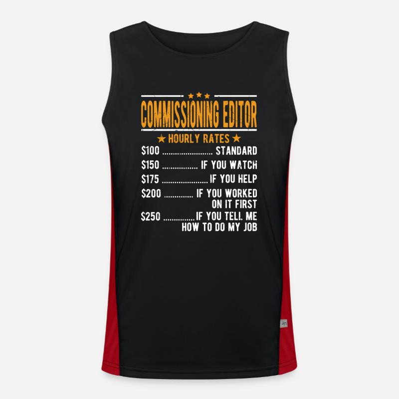 Editor Hourly Wage - Men's Functional Contrast Tank Top  - black/red