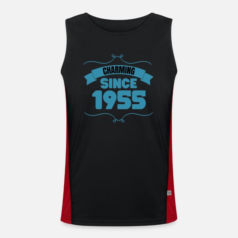 68. Geburtstags Party Geschenk Charmant seit 1955 Funktionelles Kontrast-Tank Top für Männer 