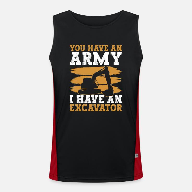 Bagger Schwermaschinenführer Baggerbaggerfahrer Men's Functional Contrast Tank Top 