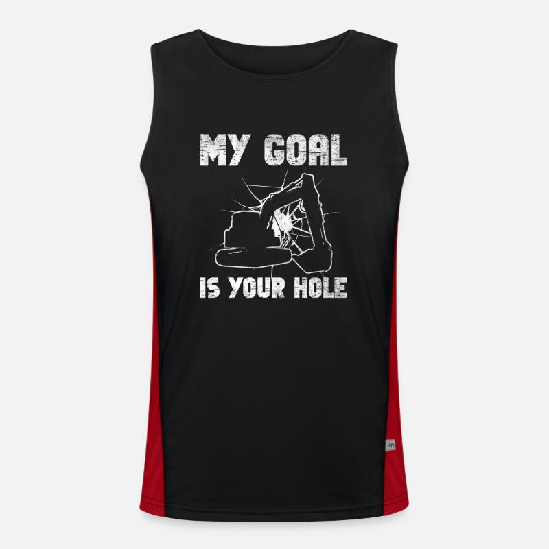 Baggerführer Bagger Baggerfahrer - Men's Functional Contrast Tank Top  - black/red