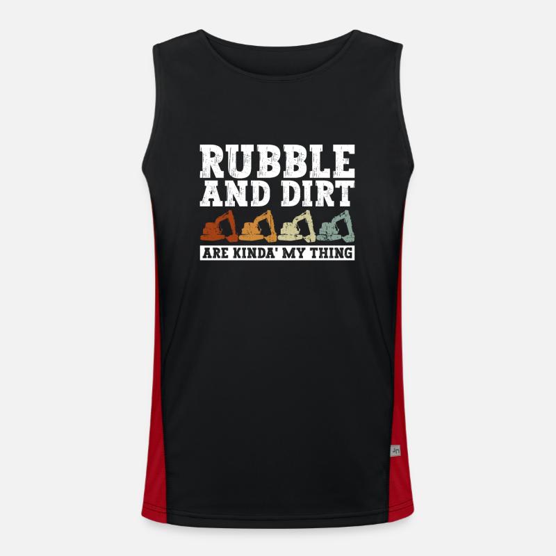 Bagger Sandbagger Baggerfahrer - Men's Functional Contrast Tank Top - black/red