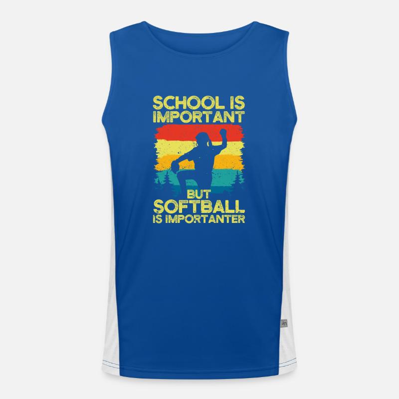 L’école est importante, mais le softball est plus important Débardeur respirant contrasté Homme 
