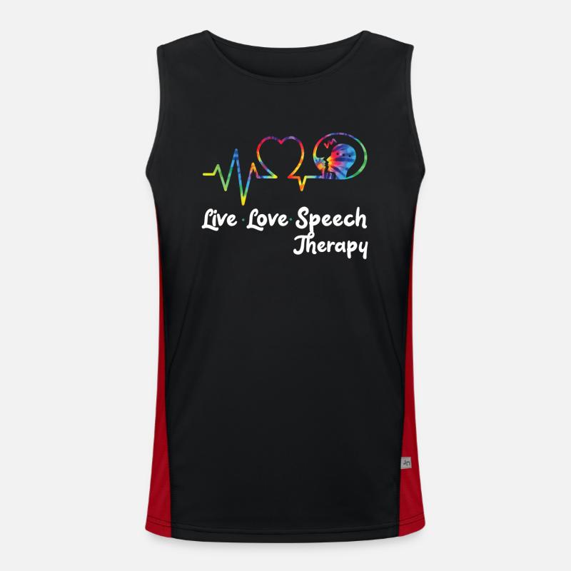 Speech Therapist Therapy Assistant - Men's Functional Contrast Tank Top - black/red