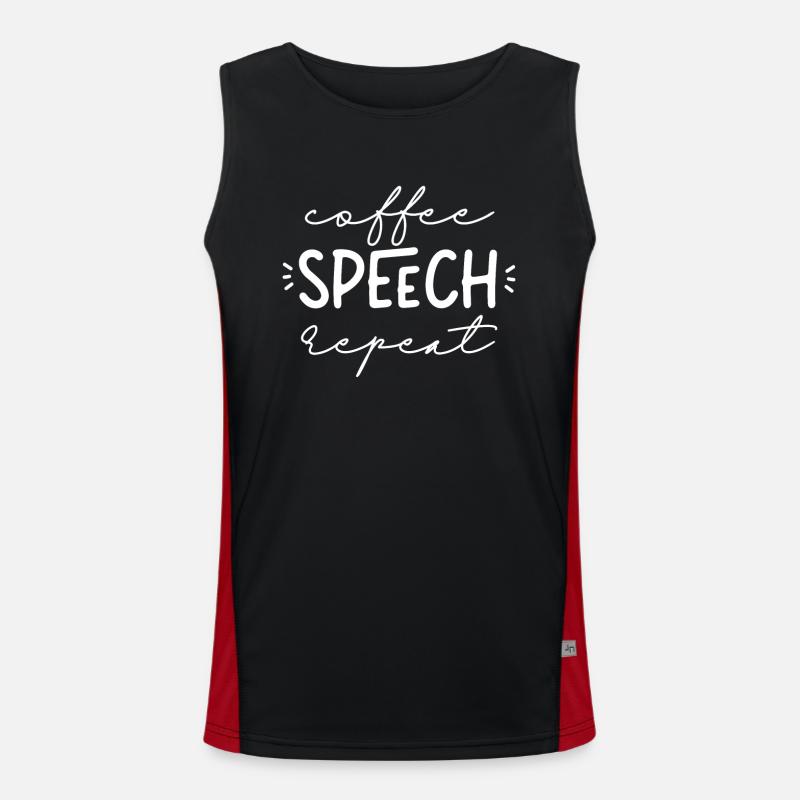 Speech Therapist Therapy Assistant - Men's Functional Contrast Tank Top  - black/red