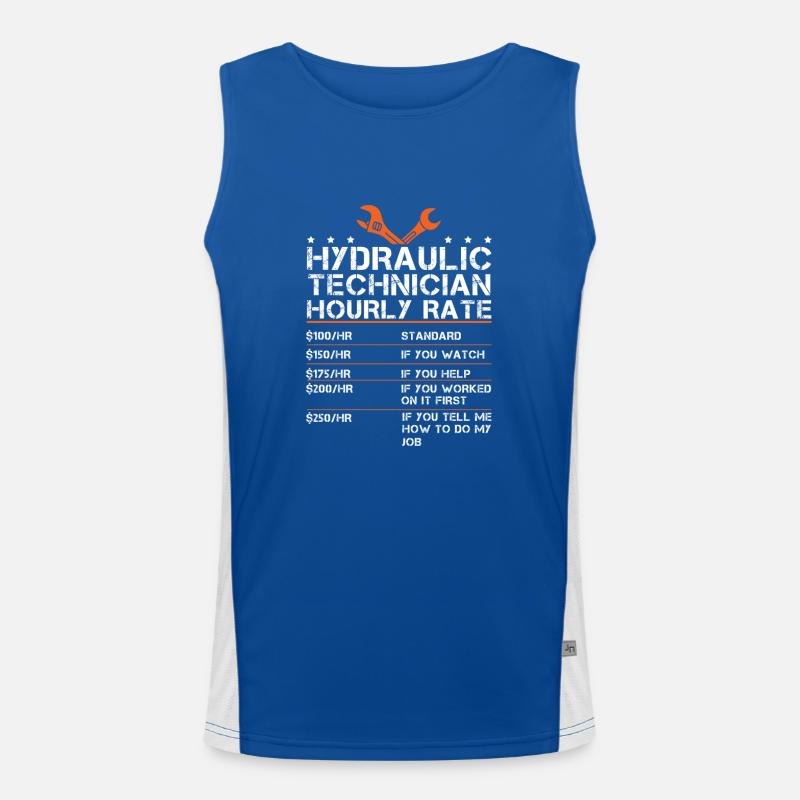 Fun hourly rate for hydraulic technicians for Men's Functional Contrast Tank Top 
