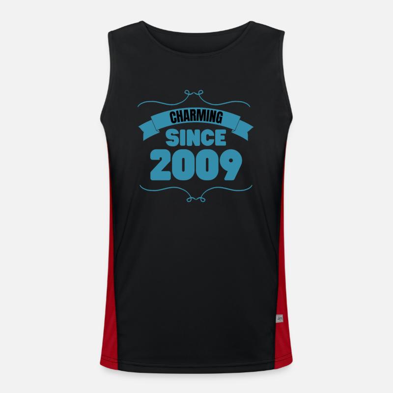 14. Geburtstags Party Geschenk Charmant seit 2009 Funktionelles Kontrast-Tank Top für Männer 