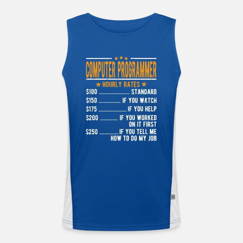 Computerprogrammierer Stundenlohn Funktionelles Kontrast-Tank Top für Männer 
