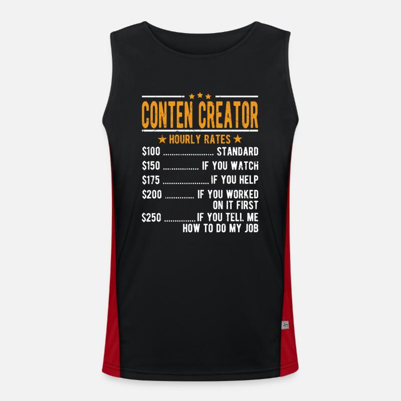 Contlen Creator Stundenlohn Funktionelles Kontrast-Tank Top für Männer 