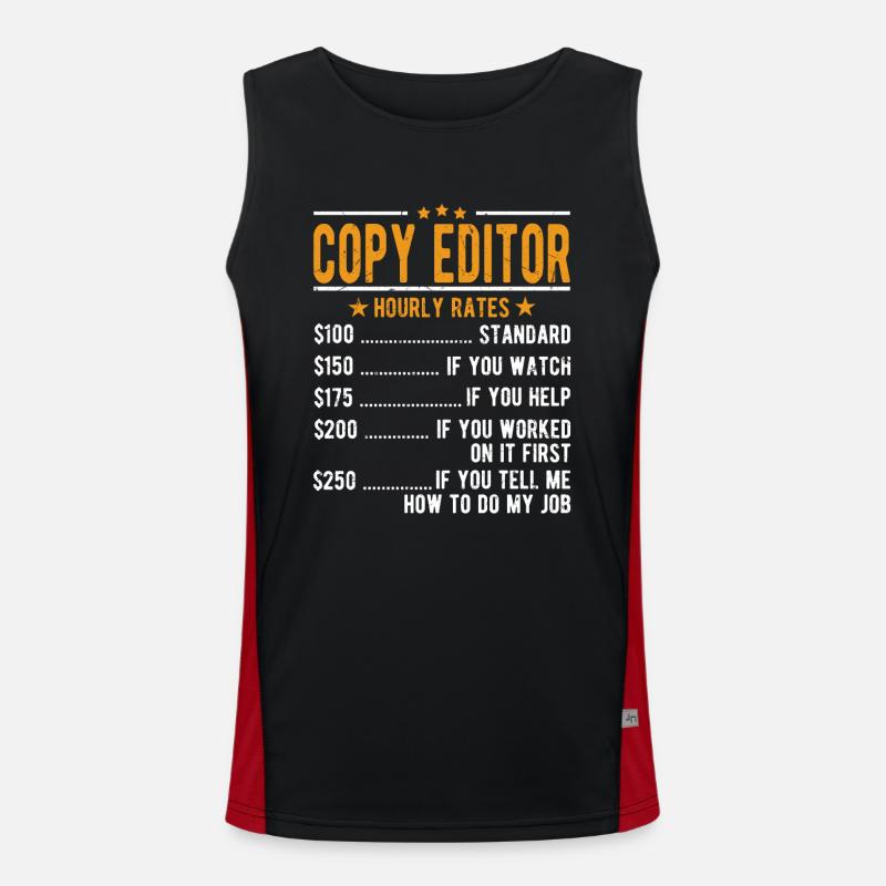 Editor Hourly Wage - Men's Functional Contrast Tank Top - black/red