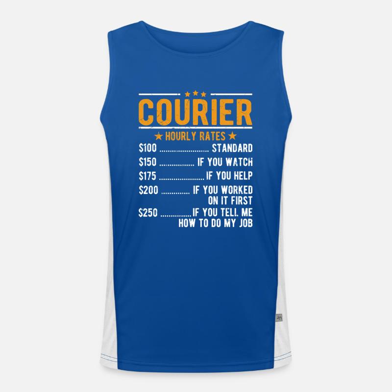 Courier hourly wage Men's Functional Contrast Tank Top 