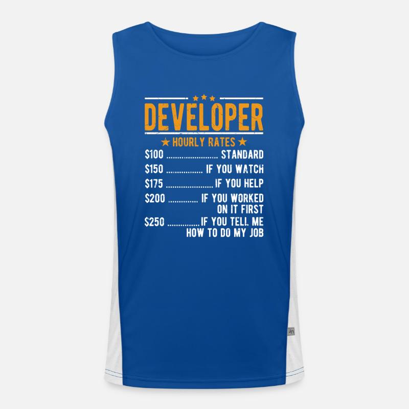 Developer Hourly Wage Men's Functional Contrast Tank Top 