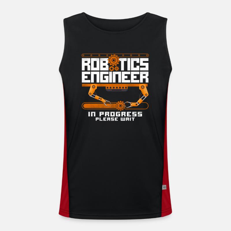 Robot Robotics Engineer Vintage Funktionelles Kontrast-Tank Top für Männer 