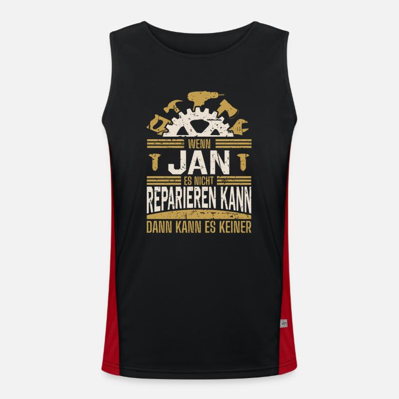 Jan Name Geschenk Geburtstag Funktionelles Kontrast-Tank Top für Männer 