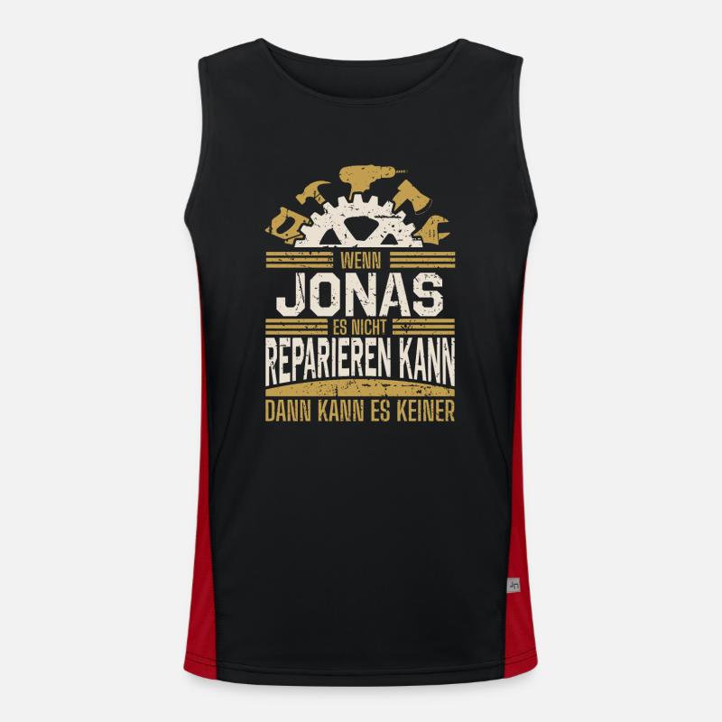 Jonas Name Geschenk Geburtstag Funktionelles Kontrast-Tank Top für Männer 
