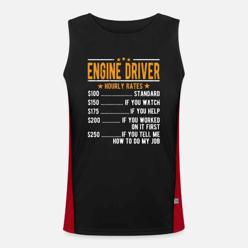 Engine driver hourly wage - Men's Functional Contrast Tank Top  - black/red