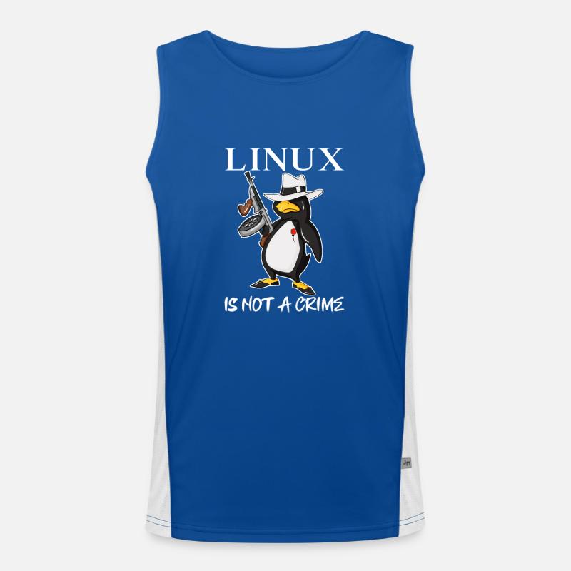 Linux is Not A Crime Tux Linux Penguin Gangster Funktionelles Kontrast-Tank Top für Männer 