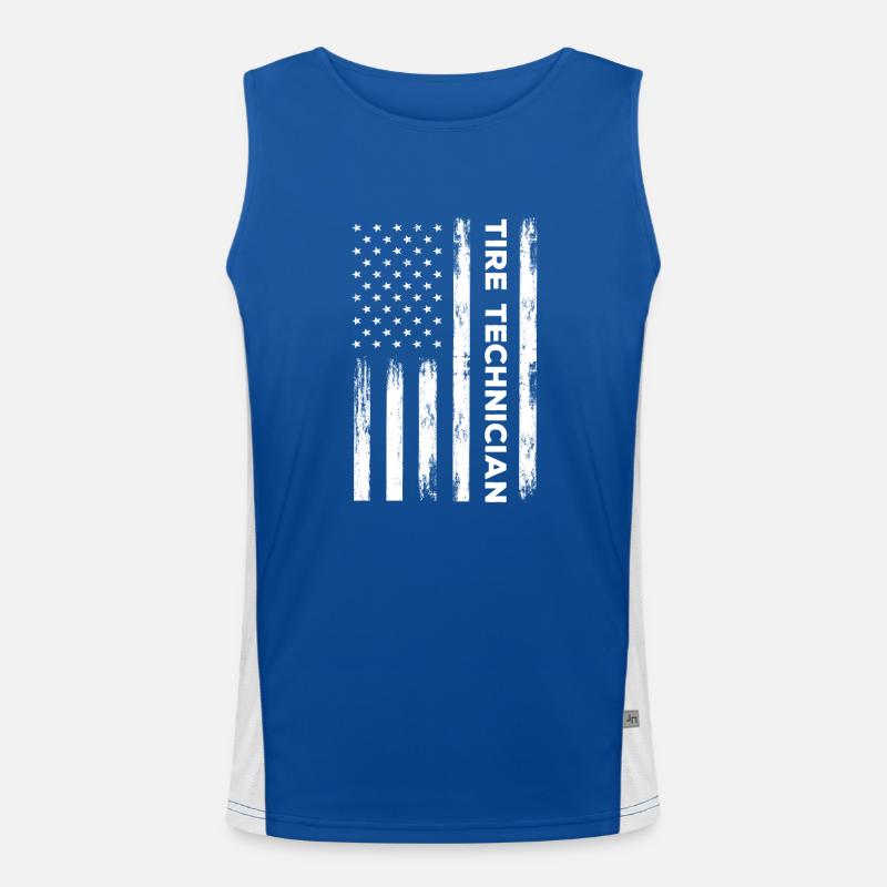 Technicien de pneus USA Flag Débardeur respirant contrasté Homme 