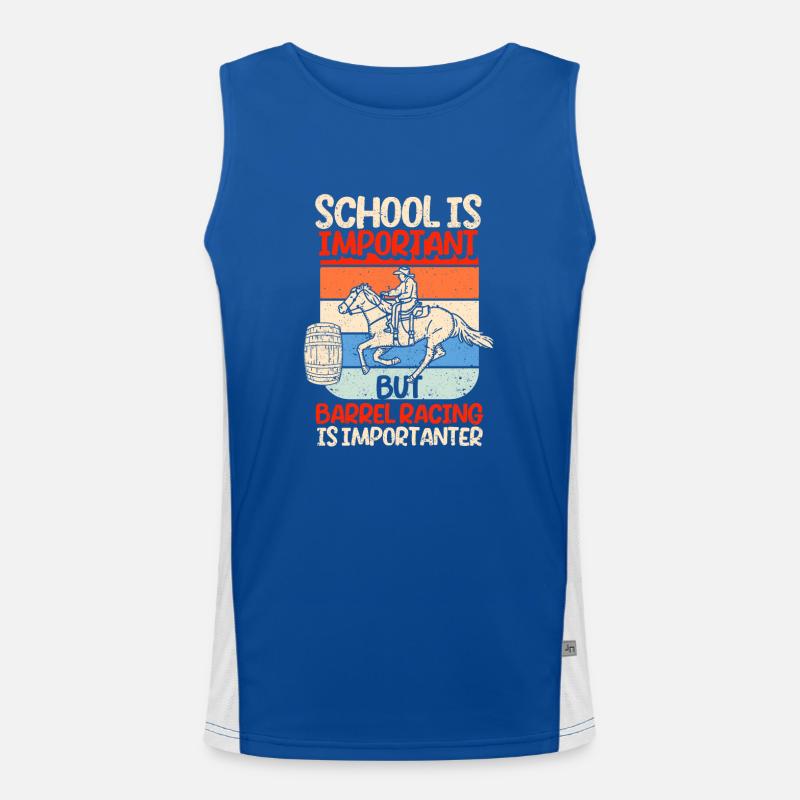School is important, but Barrel Racing is still Men's Functional Contrast Tank Top 