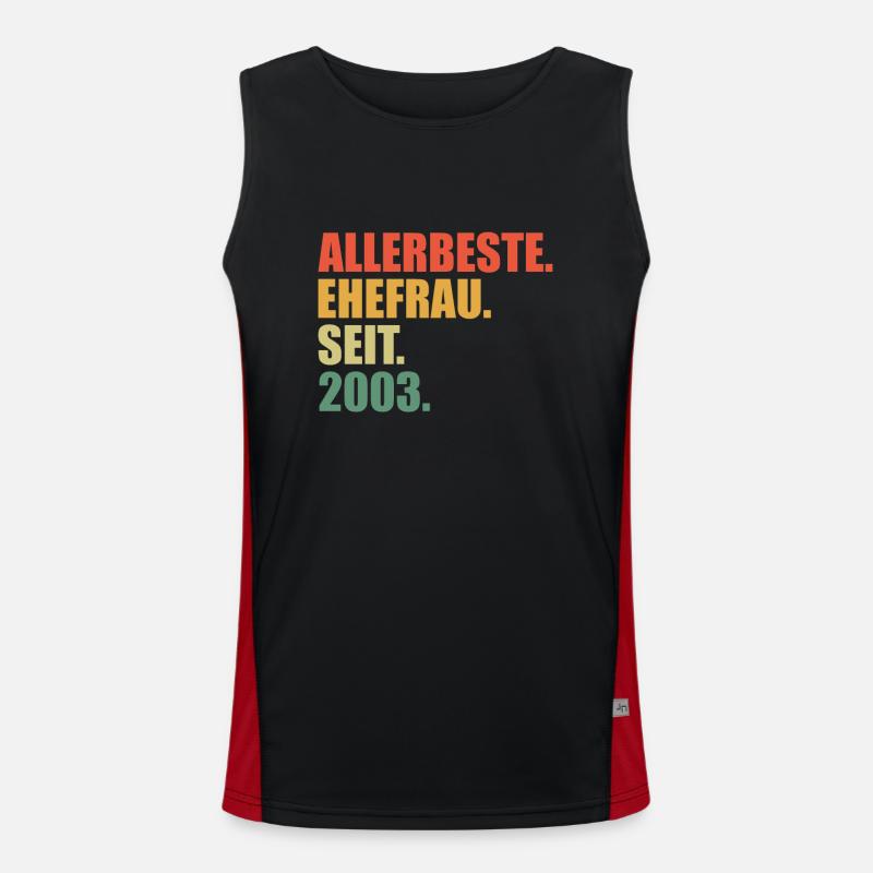20. Hochzeitstag Beste Ehefrau seit 2003 Funktionelles Kontrast-Tank Top für Männer 