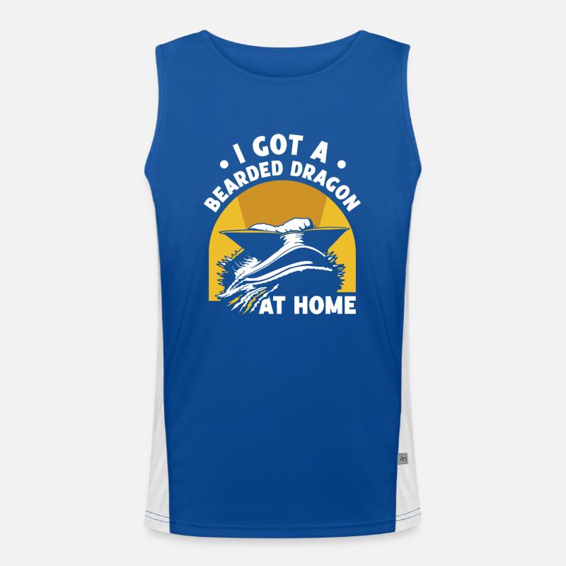Ich Habe Eine Bartagame Zu Hause Bearded Dragon Funktionelles Kontrast-Tank Top für Männer 