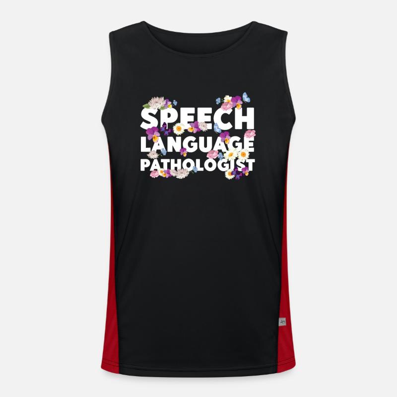 Speech Therapist Therapy Assistant - Men's Functional Contrast Tank Top  - black/red