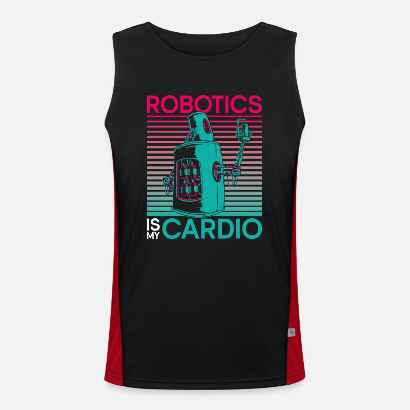 Robot Robotics Engineer Robotics - Men's Functional Contrast Tank Top  - black/red