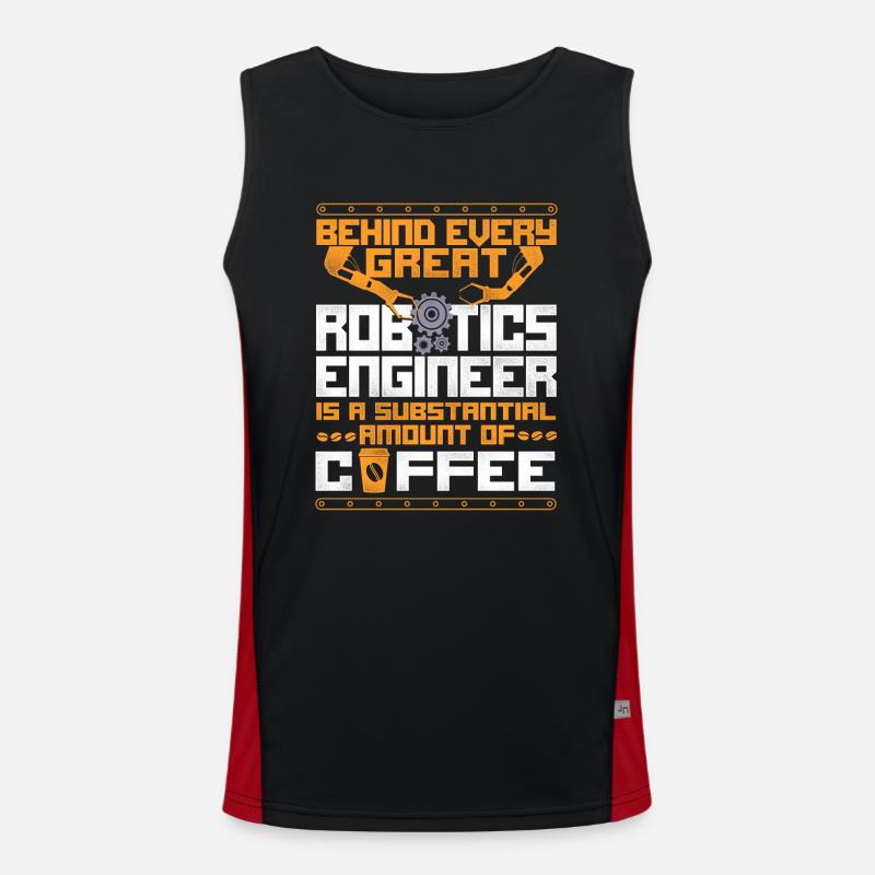 Robot Robotics Engineer Coffee - Men's Functional Contrast Tank Top  - black/red