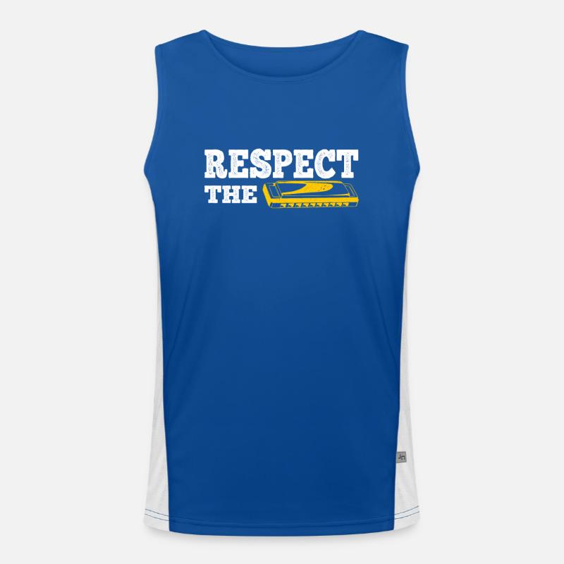 Respect The Harmonica Player Harmonicist Gift Funktionelles Kontrast-Tank Top für Männer 