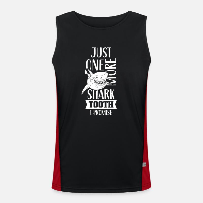 Nur Noch Ein Haifischzahn Versprochen Haizahn Haie Funktionelles Kontrast-Tank Top für Männer 