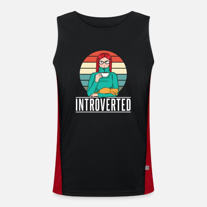 Introvertiert Sarkasmus Introvertierter Schüchtern Funktionelles Kontrast-Tank Top für Männer 
