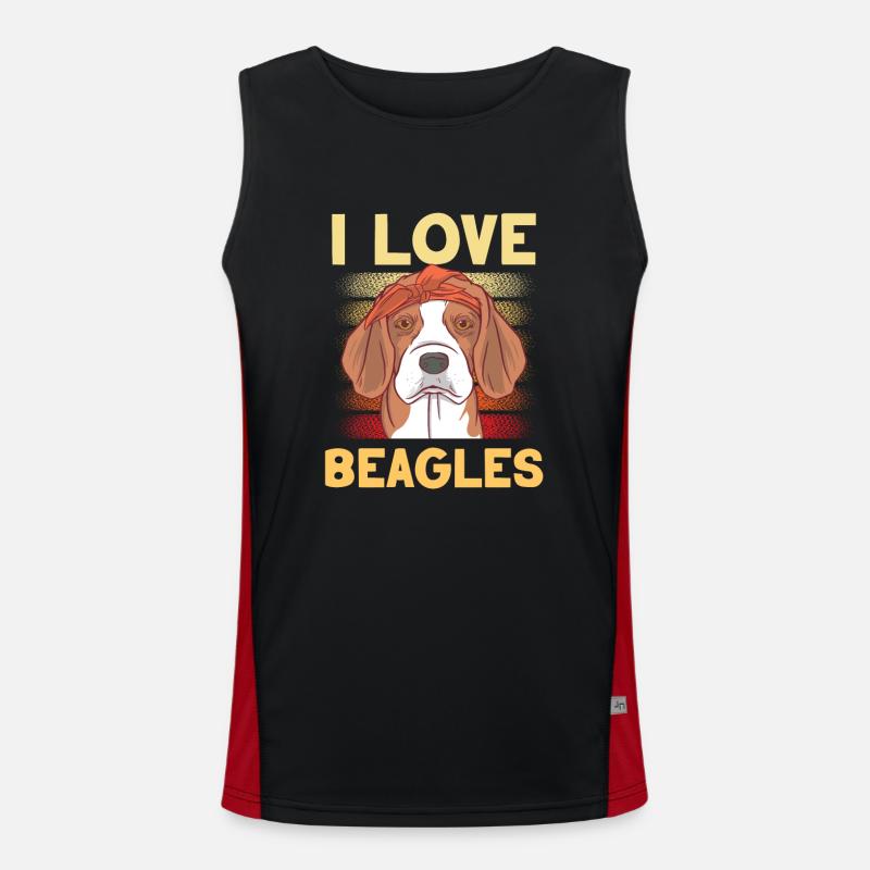 J’adore Beagles lover Beagle chiot chien Beagle Débardeur respirant contrasté Homme 