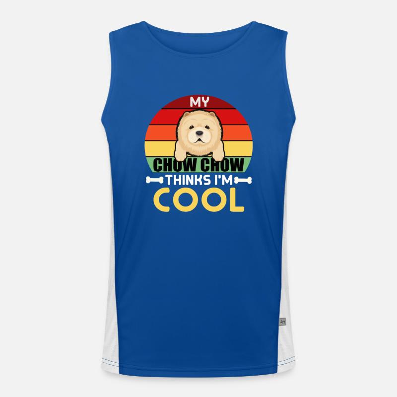 Mon Chow chow pense que je suis cool Débardeur respirant contrasté Homme 
