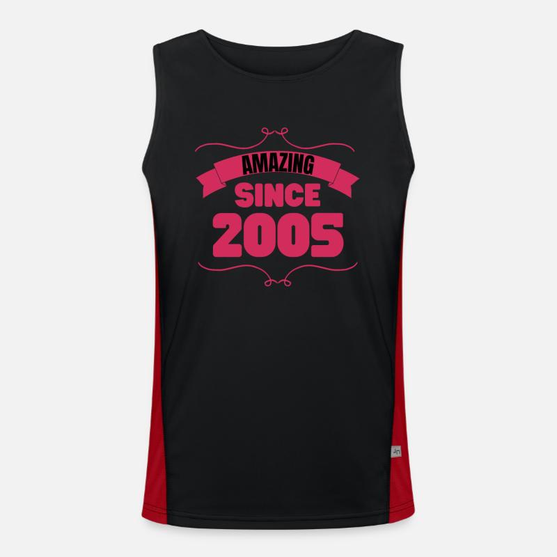 18th Birthday Gift Incredible since 2005 Men's Functional Contrast Tank Top 