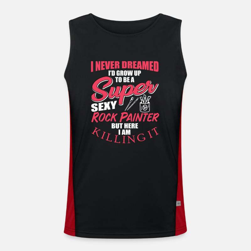 Funny Rock Painter Design Débardeur respirant contrasté Homme 