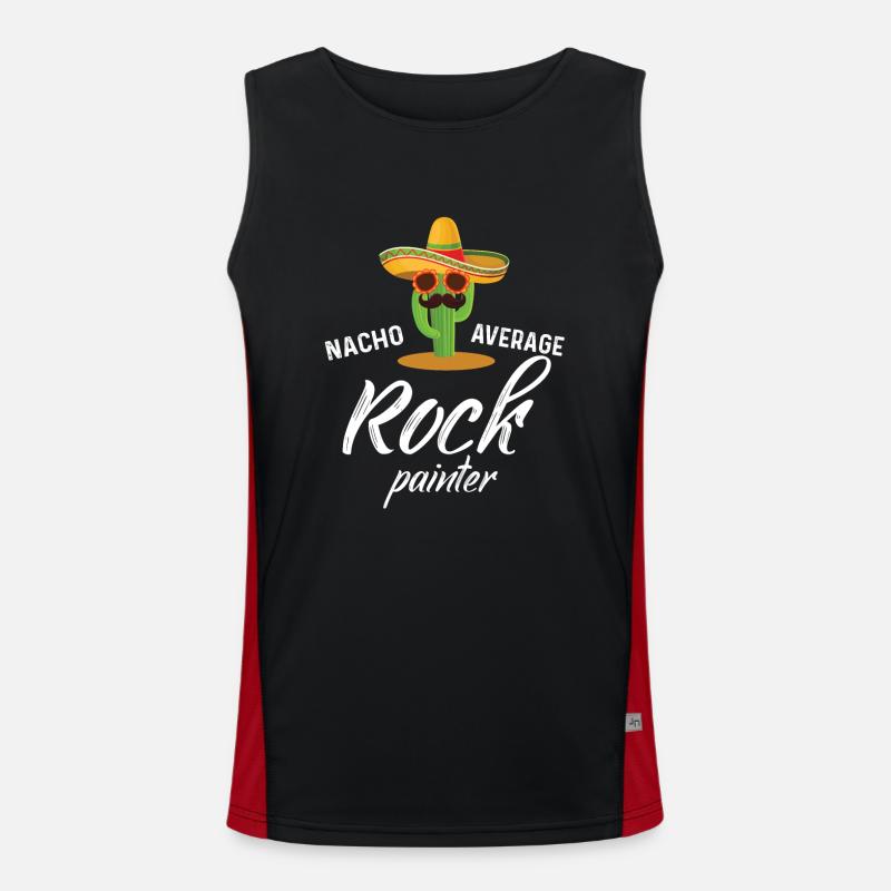 Nacho Average Rock Painter - Men's Functional Contrast Tank Top  - black/red