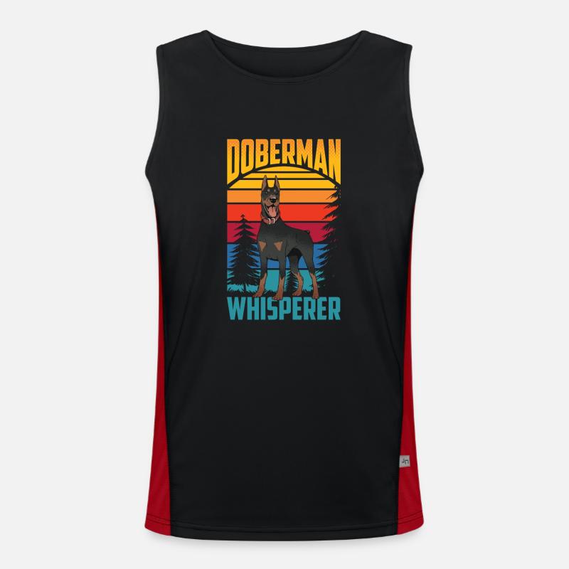 Dobermann Flüsterer Hunde Dobermänner Doberman Funktionelles Kontrast-Tank Top für Männer 