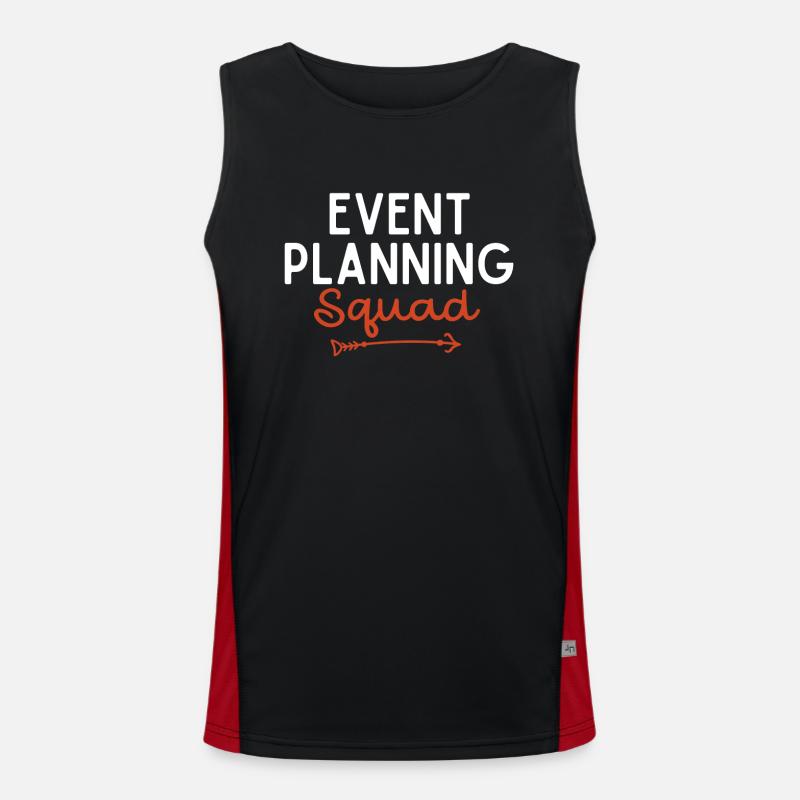Event Planning, Event Planner - Men's Functional Contrast Tank Top - black/red