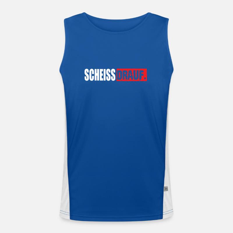 Scheiss Drauf Lustige Sprüche Funktionelles Kontrast-Tank Top für Männer 
