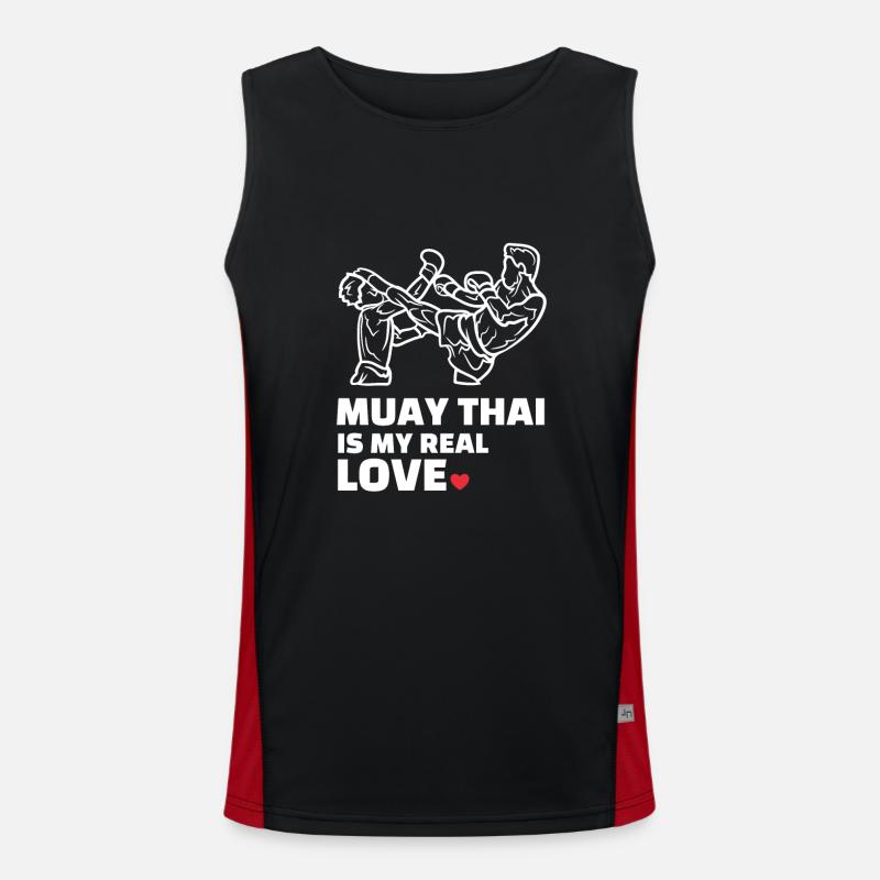 Ich Liebe Muay Thai Funktionelles Kontrast-Tank Top für Männer 
