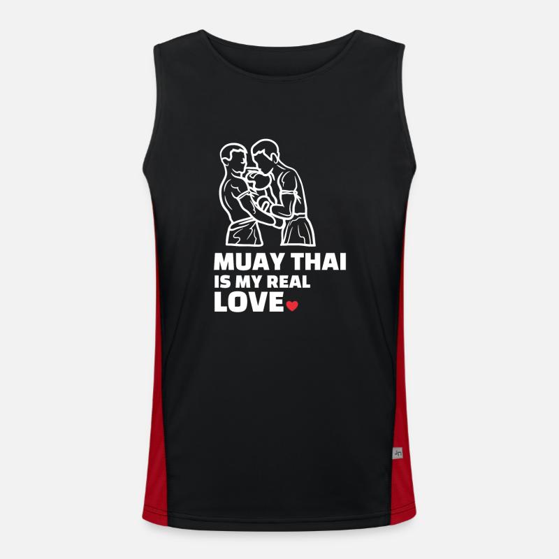 Ich Liebe Muay Thai Funktionelles Kontrast-Tank Top für Männer 