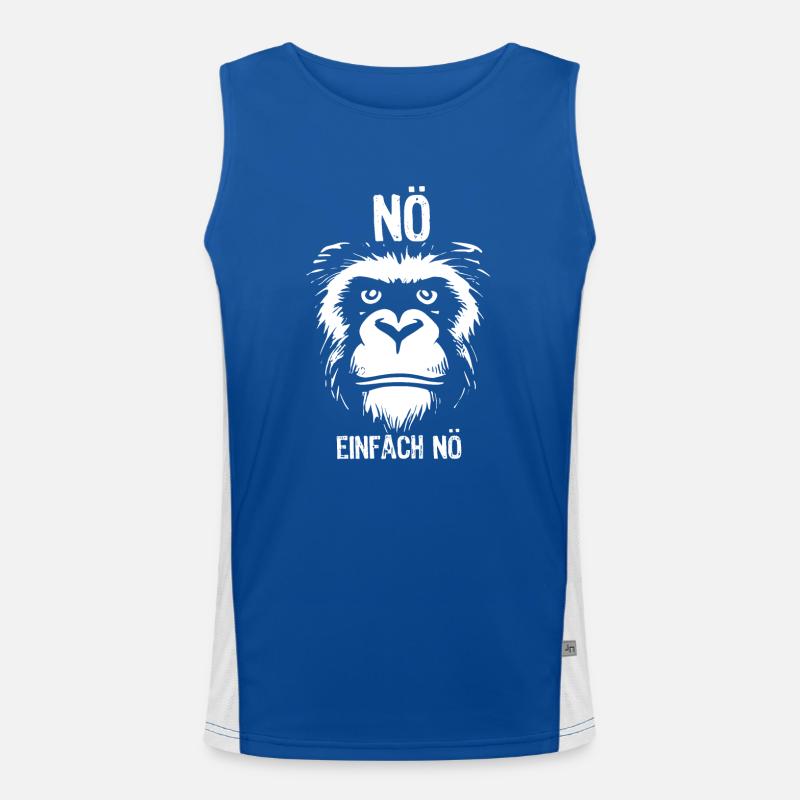 Nö, ich muss garnichts - Affe - Spruch Funktionelles Kontrast-Tank Top für Männer 