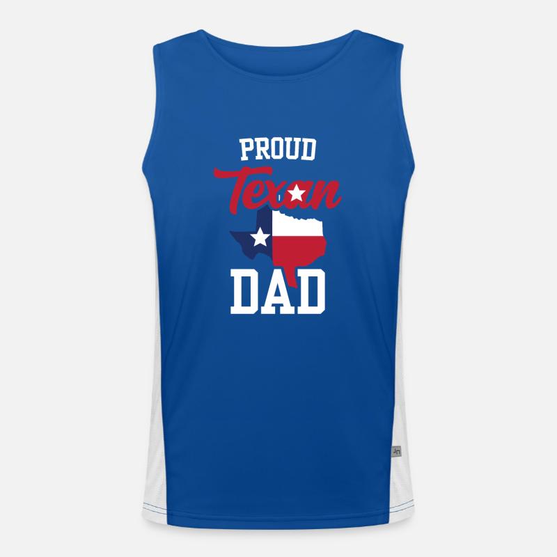 Proud Texas Father Texas Texan Pride Men's Functional Contrast Tank Top 