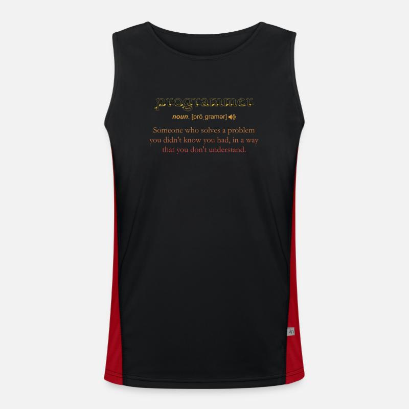 Programmierer Lustige Definition Codierung Humor Vintage Funktionelles Kontrast-Tank Top für Männer 