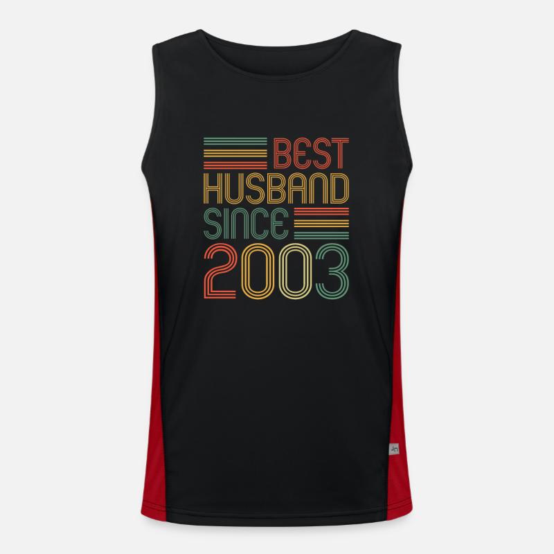 20. Hochzeitstag Bester Ehemann seit 2003 Funktionelles Kontrast-Tank Top für Männer 