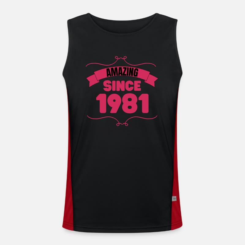 42nd Birthday Gift Unbelievable since 1981 Men's Functional Contrast Tank Top 
