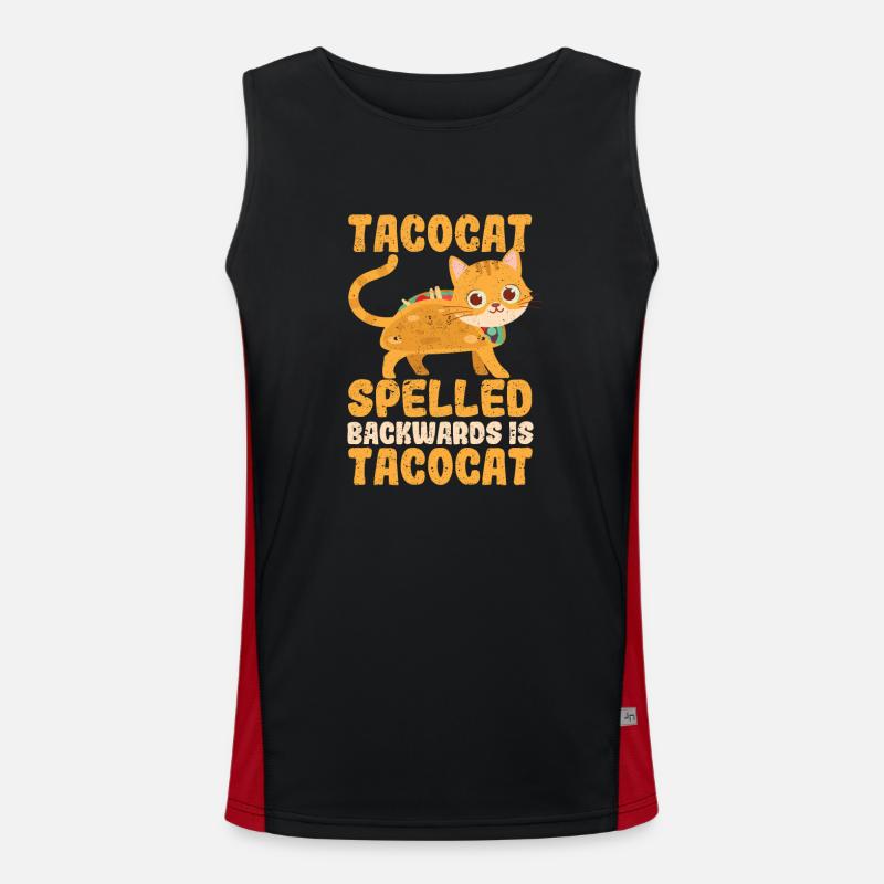 Funny Interesting Cute Tacocat backwards Men's Functional Contrast Tank Top 